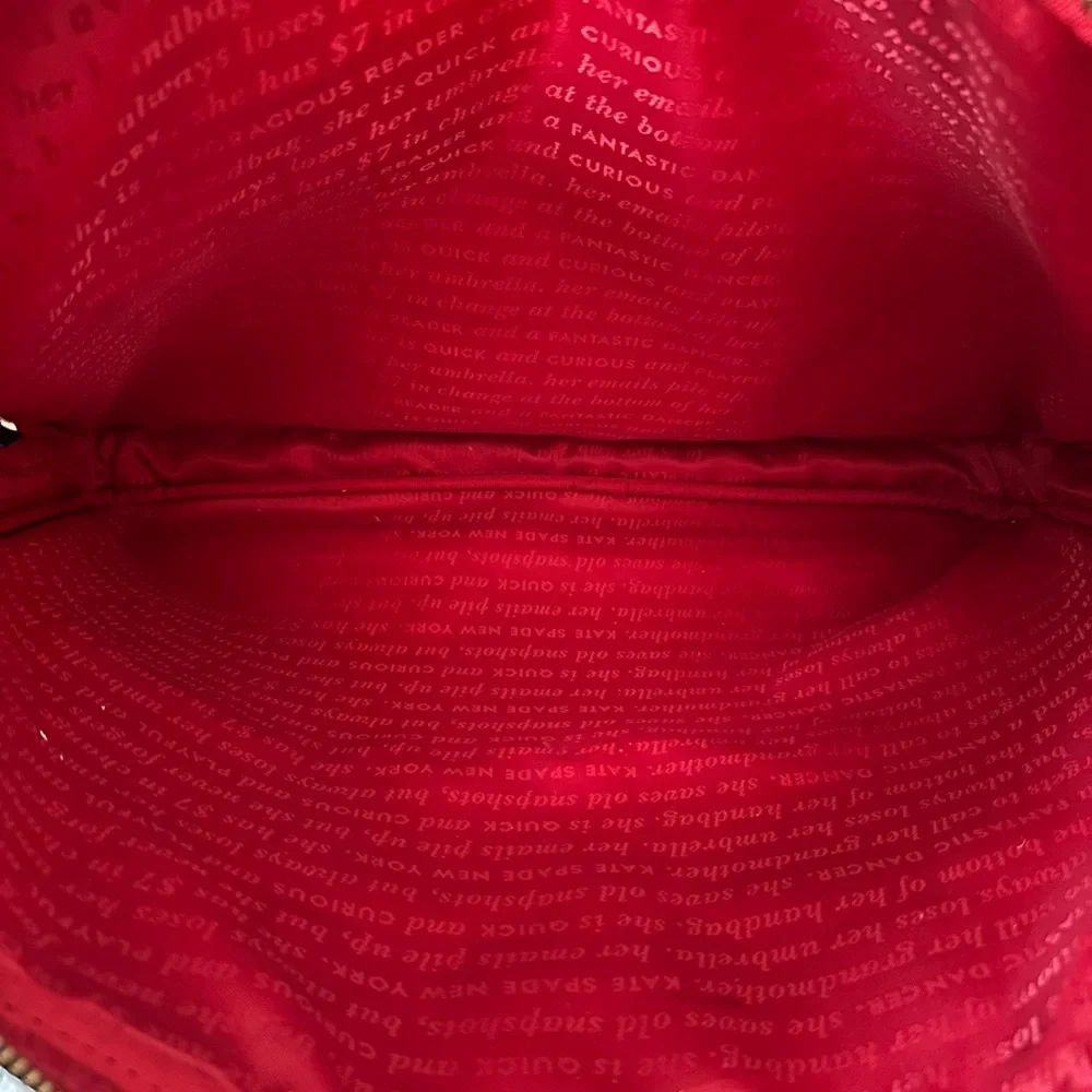 Kate Spade Checkered Laptop Bag with Red Storybook Lining